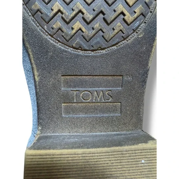 TOMS Suede Ankle Boots Gray Wool Accents Comfort Casual Shoes US 7 - Picture 3 of 12